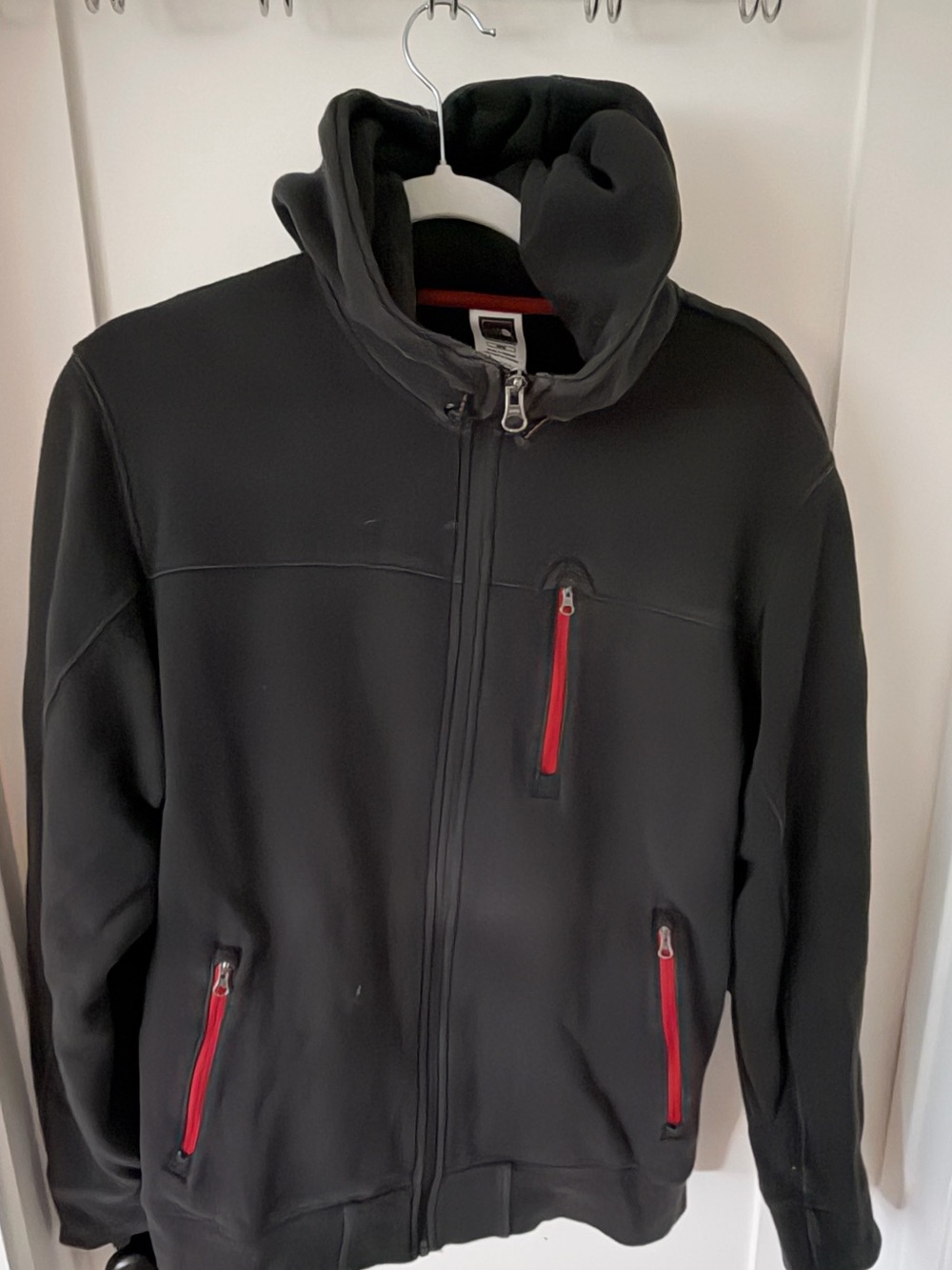 The North Face Black Performance Jacket with Red Zipper Accents